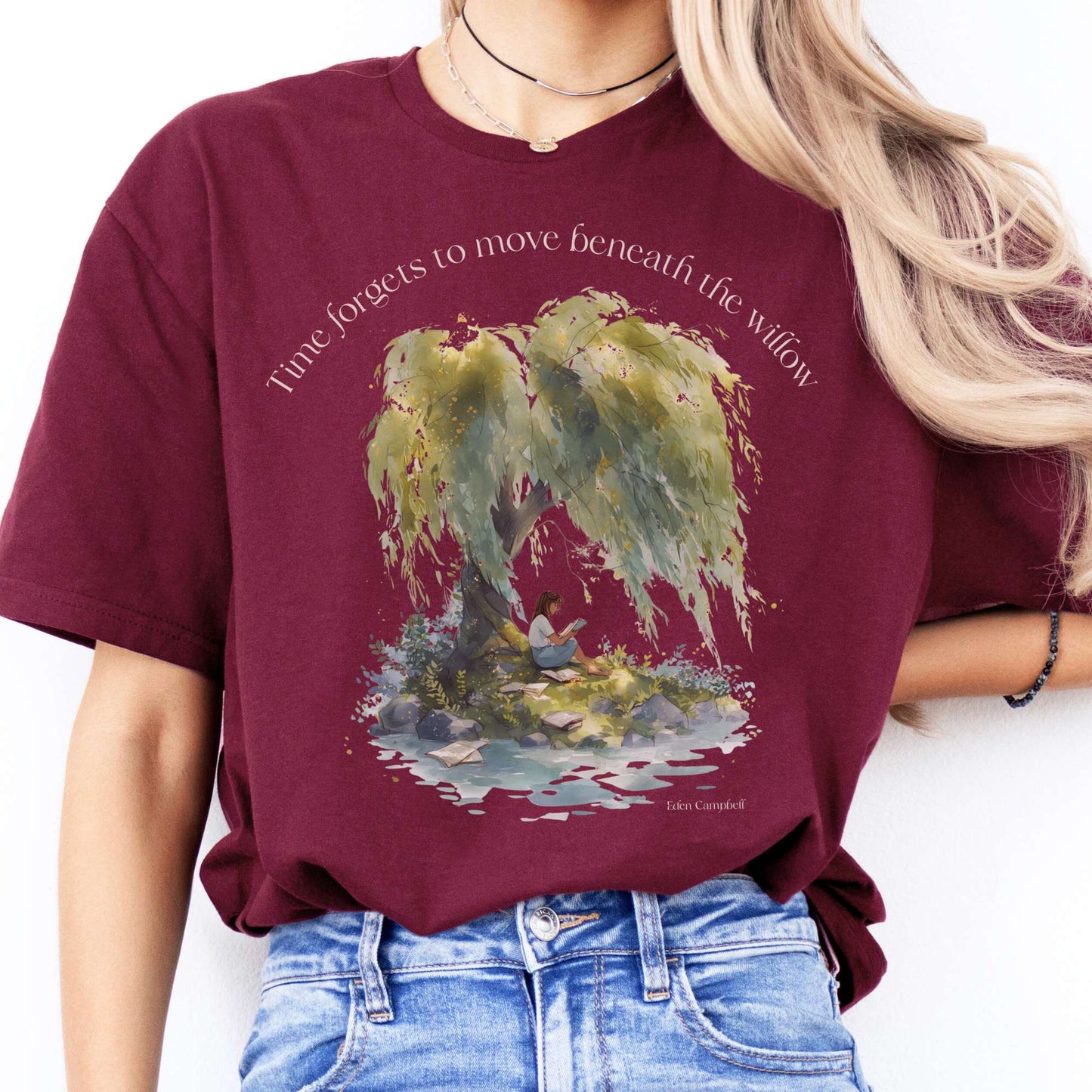 T-Shirt Time Forgets to Move Beneath the Willow T-Shirt The Mystic Eden