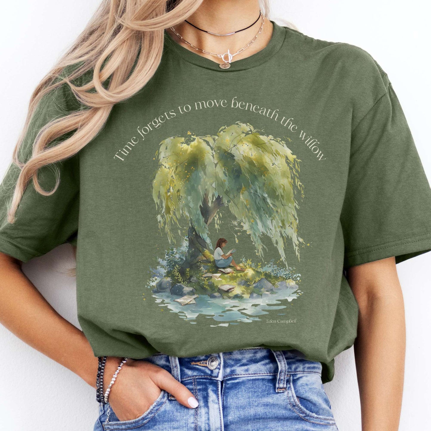 T-Shirt Time Forgets to Move Beneath the Willow T-Shirt The Mystic Eden