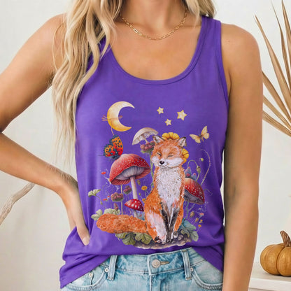 Tank Top Solid Purple Rush / XS Enchanting Forest Fox Women's Racerback Tank Top The Mystic Eden