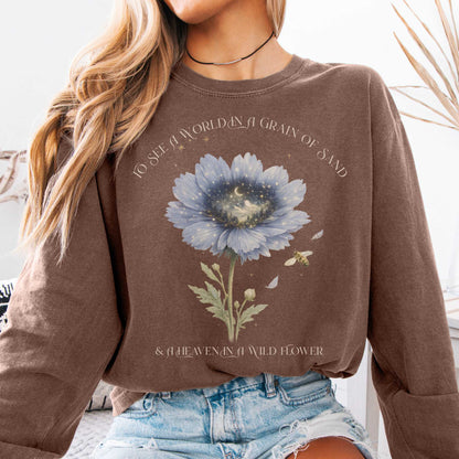 Long-sleeve Espresso / S Heaven in a Wildflower William Blake Long Sleeve The Mystic Eden