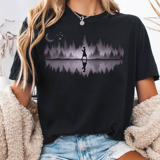 T-Shirt Black / S Midnight Reader Reflection T-Shirt The Mystic Eden