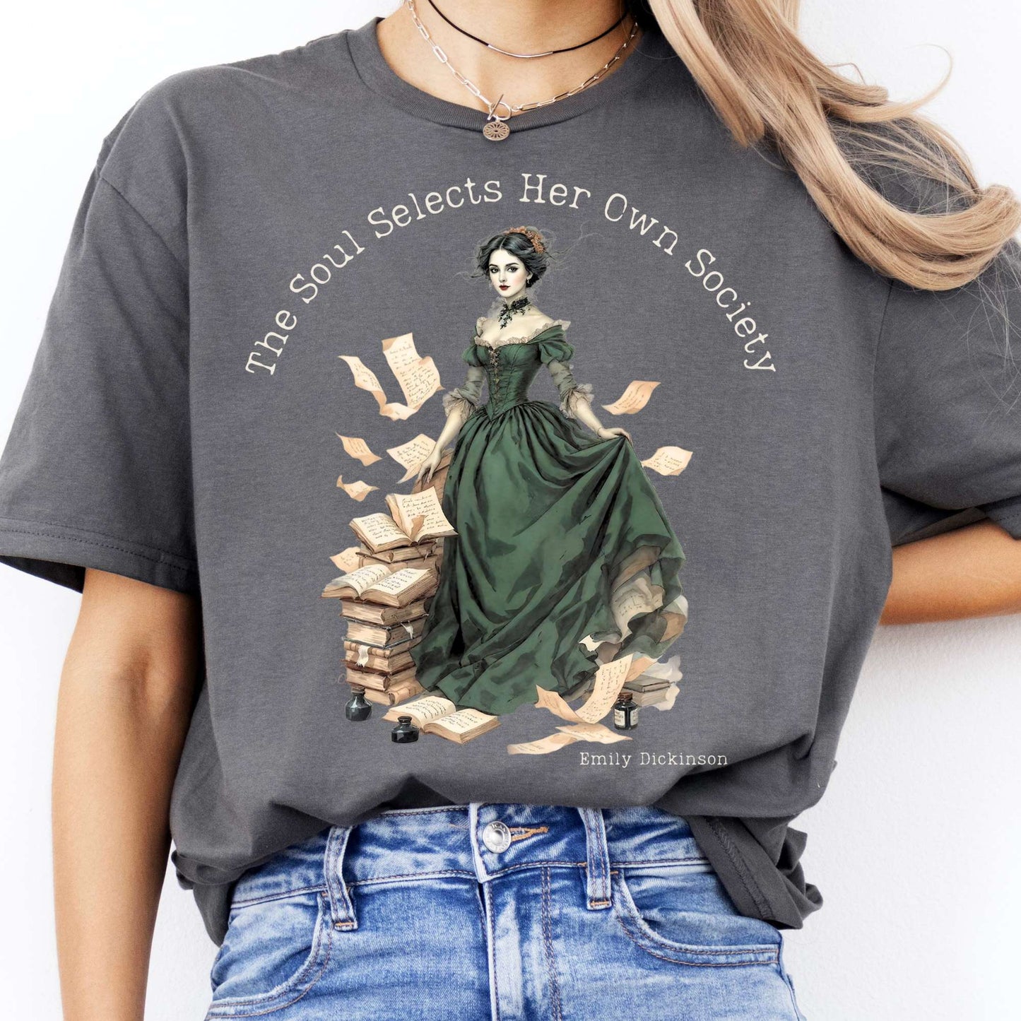 T-Shirts The Soul Selects Her Own Society Emily Dickinson T-Shirt The Mystic Eden