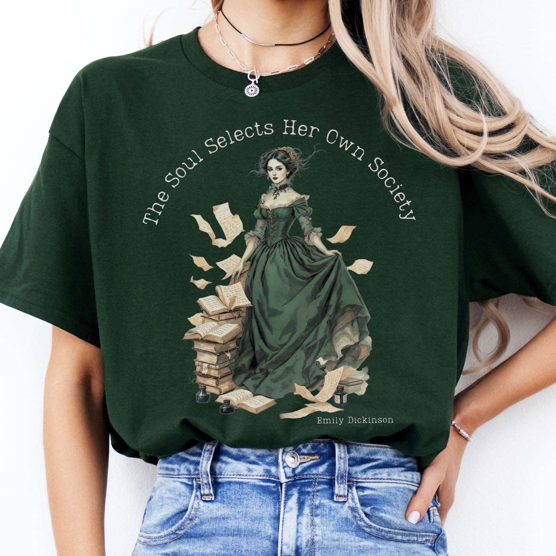 T-Shirts The Soul Selects Her Own Society Emily Dickinson T-Shirt The Mystic Eden