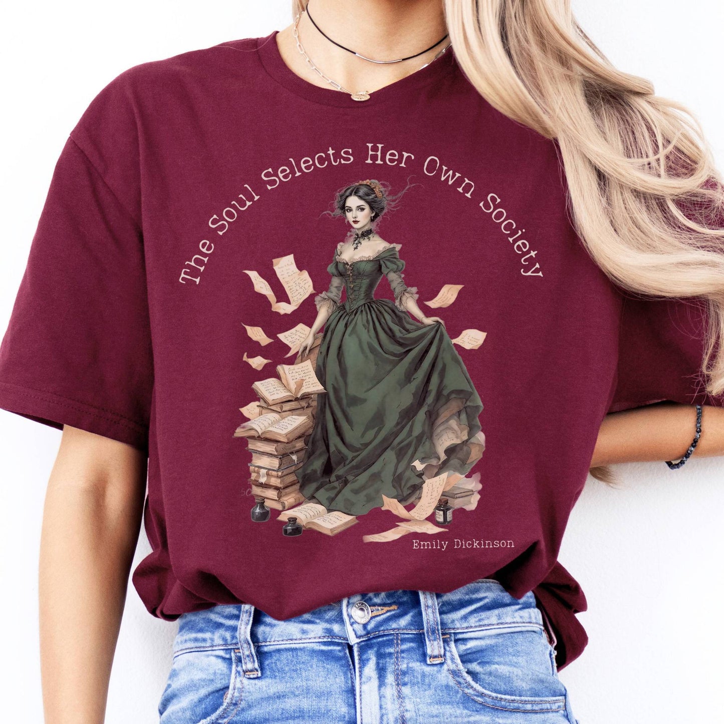 T-Shirts The Soul Selects Her Own Society Emily Dickinson T-Shirt The Mystic Eden