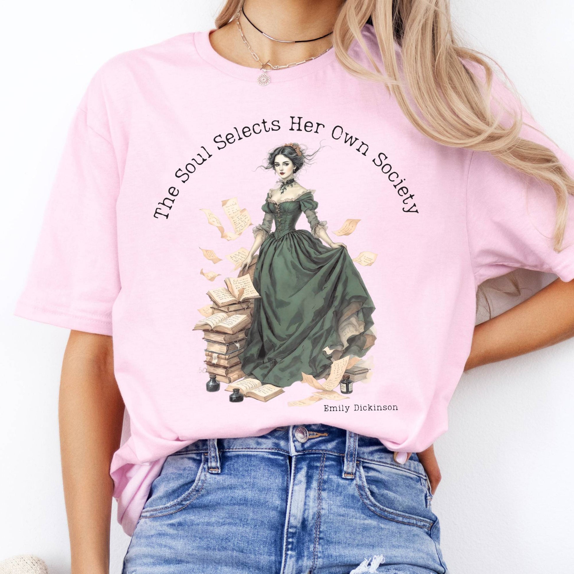 T-Shirts The Soul Selects Her Own Society Emily Dickinson T-Shirt The Mystic Eden