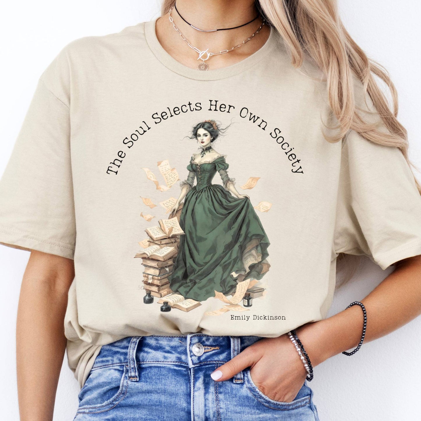 T-Shirts The Soul Selects Her Own Society Emily Dickinson T-Shirt The Mystic Eden
