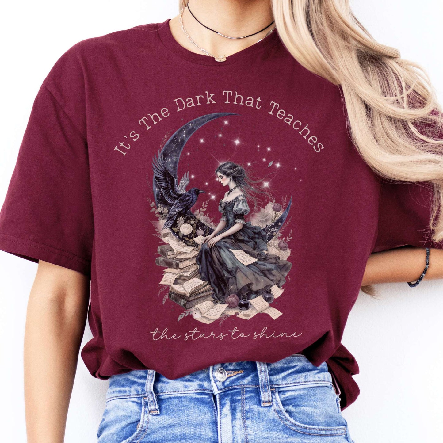 T-Shirt It's the Dark That Teaches the Stars to Shine Poe Inspired  T-Shirt The Mystic Eden