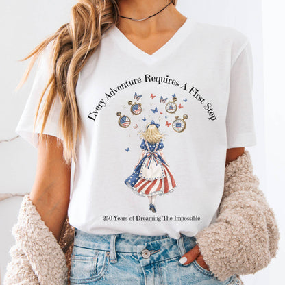 V-neck White / S 250 Years of Dreaming the Impossible American Alice V-Neck The Mystic Eden