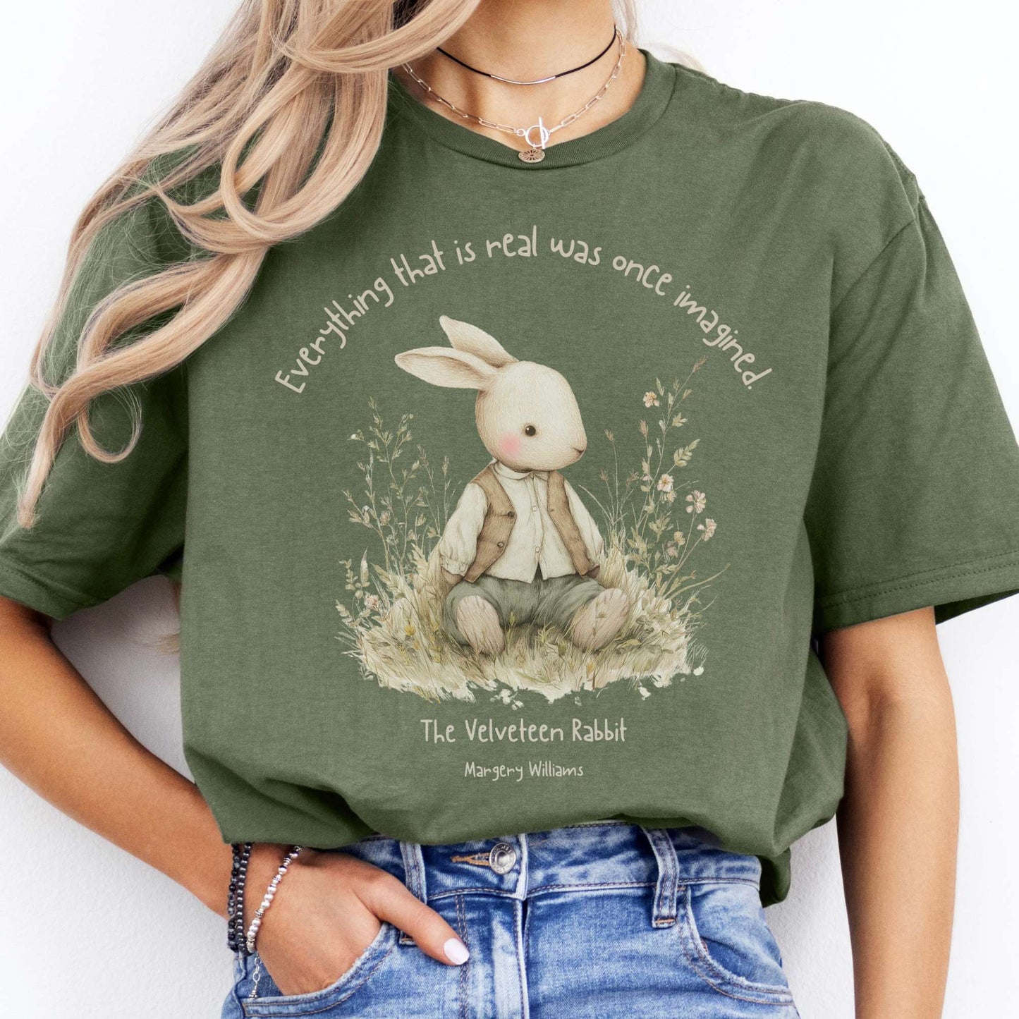 T-Shirt Everything Real Was Once Imagined The Velveteen Rabbit  T-Shirt The Mystic Eden