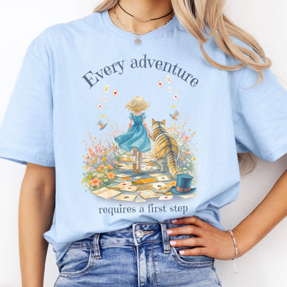 T-Shirts Every Adventure Requires a First Step Alice T-Shirt The Mystic Eden
