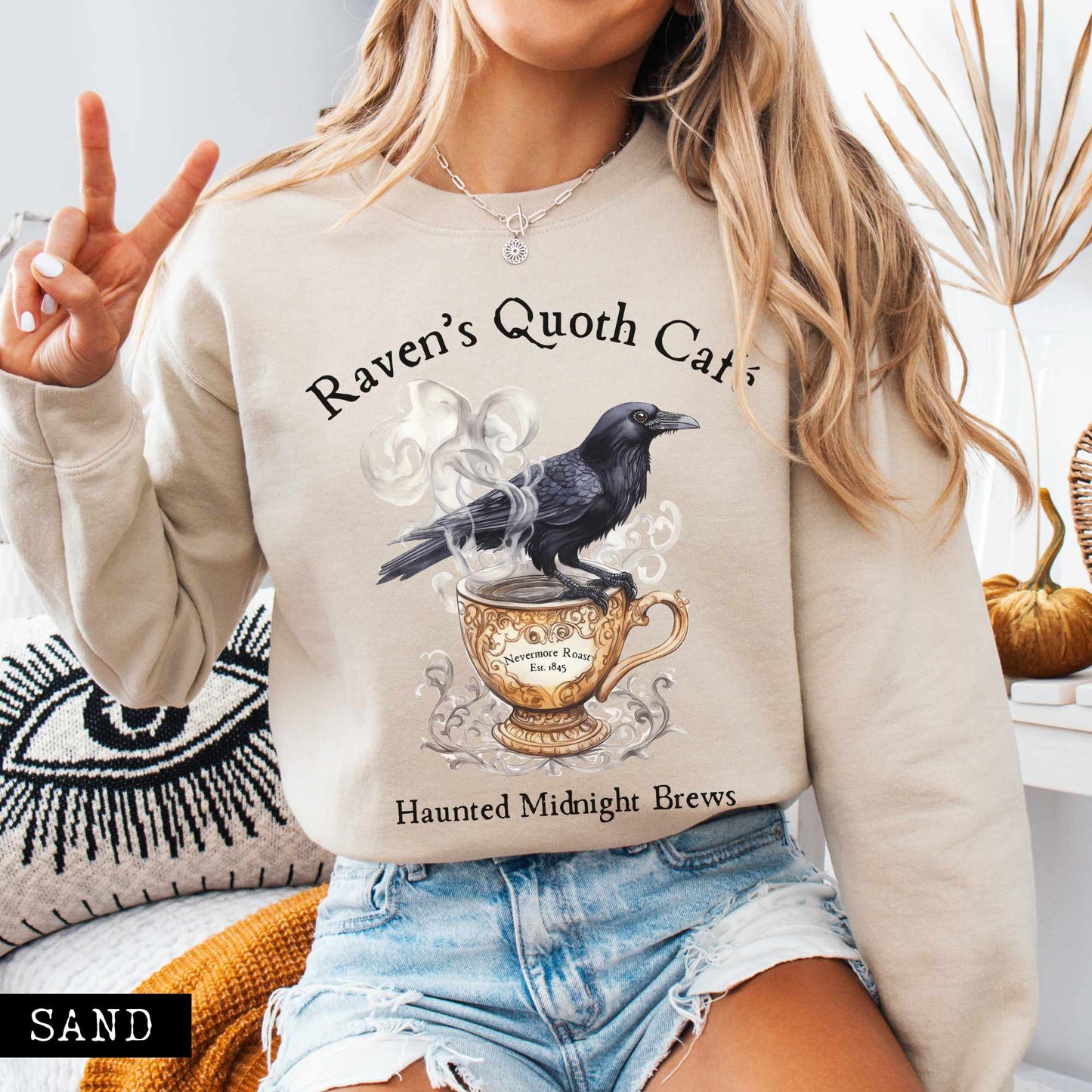 Raven's Quoth Cafe Edgar Allan Poe Sweatshirt