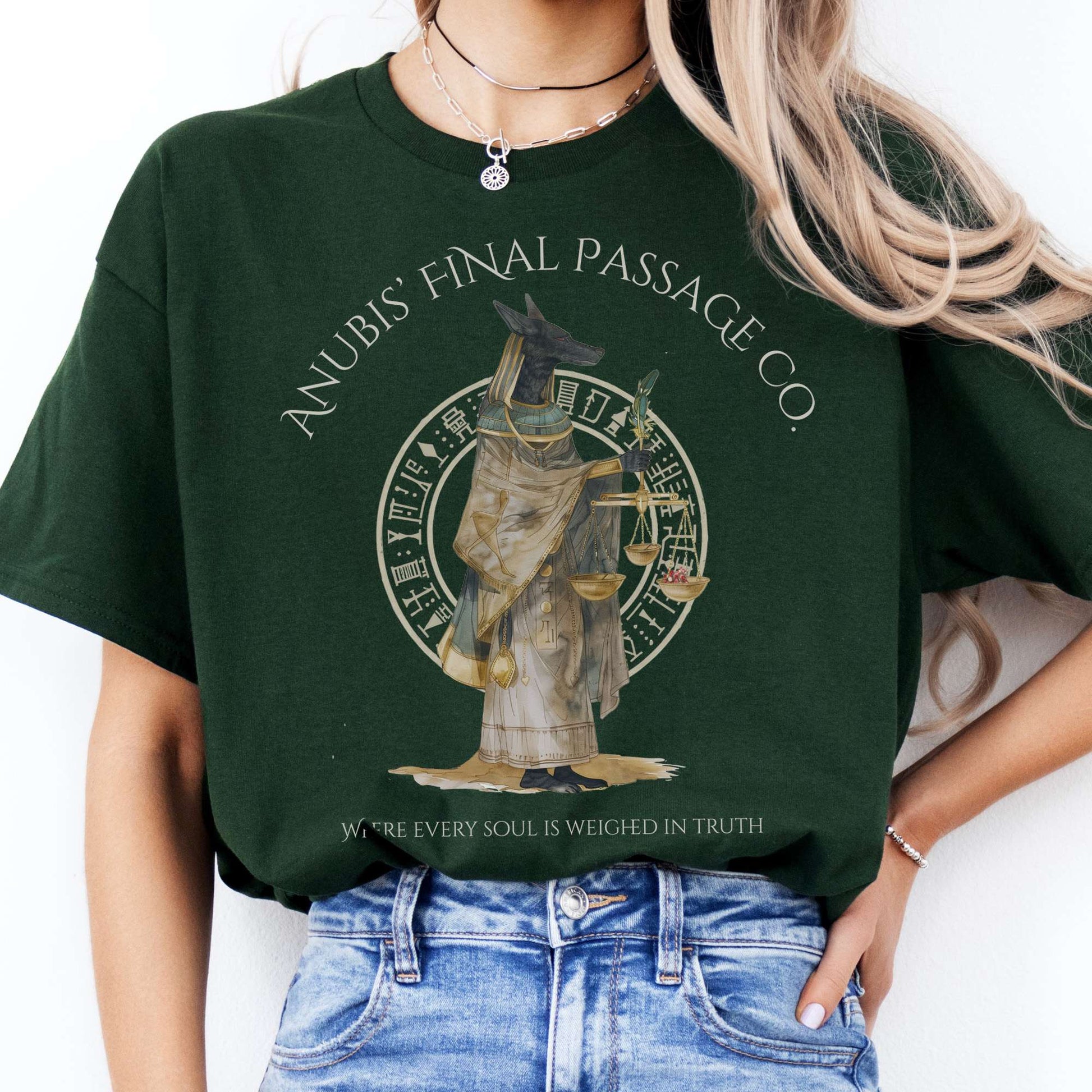 T-Shirts Anubis' Final Passage Co Egyptian Mythology T-Shirt The Mystic Eden