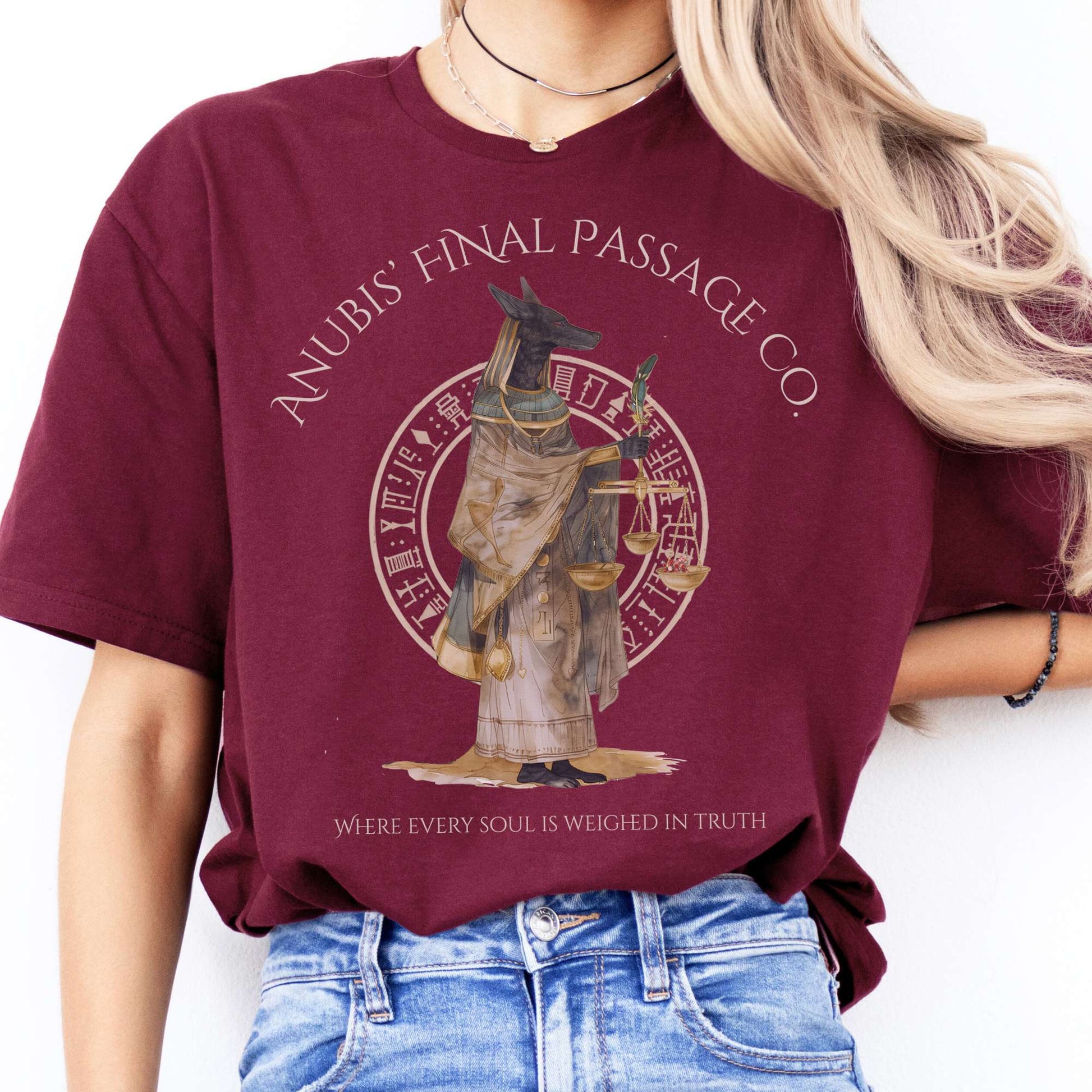 T-Shirts Anubis' Final Passage Co Egyptian Mythology T-Shirt The Mystic Eden