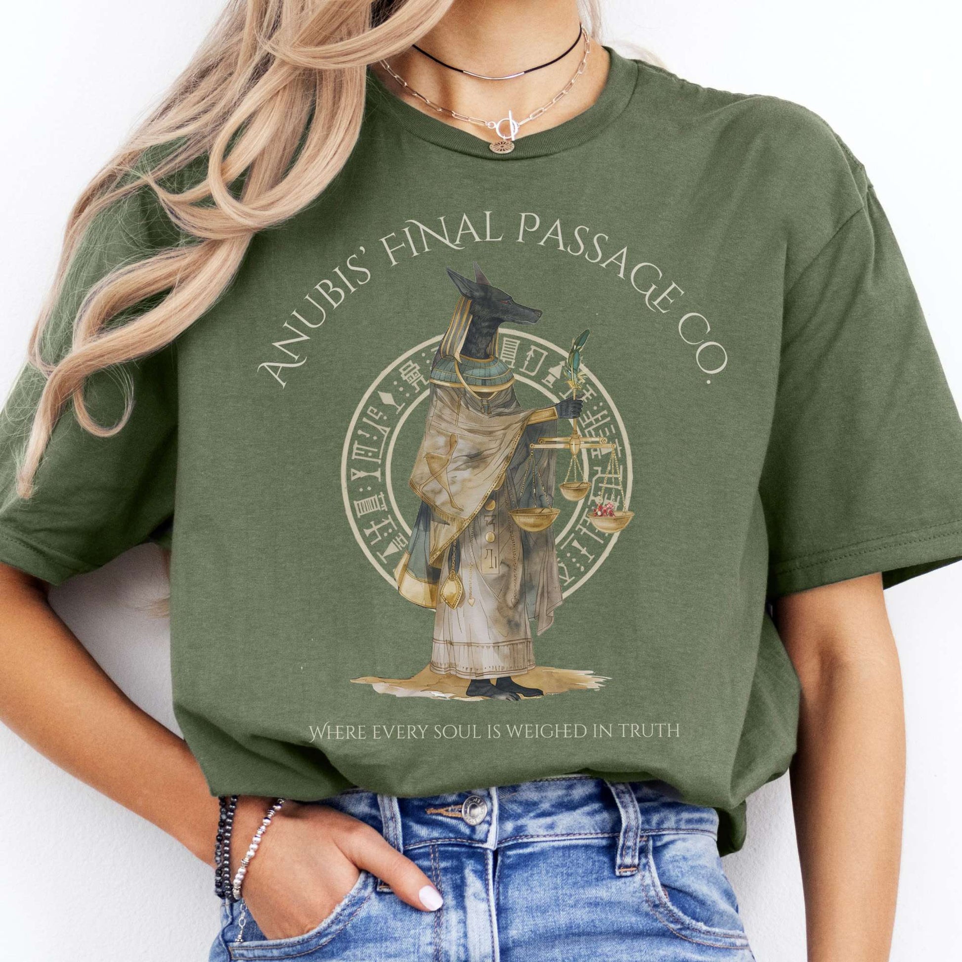 T-Shirts Anubis' Final Passage Co Egyptian Mythology T-Shirt The Mystic Eden