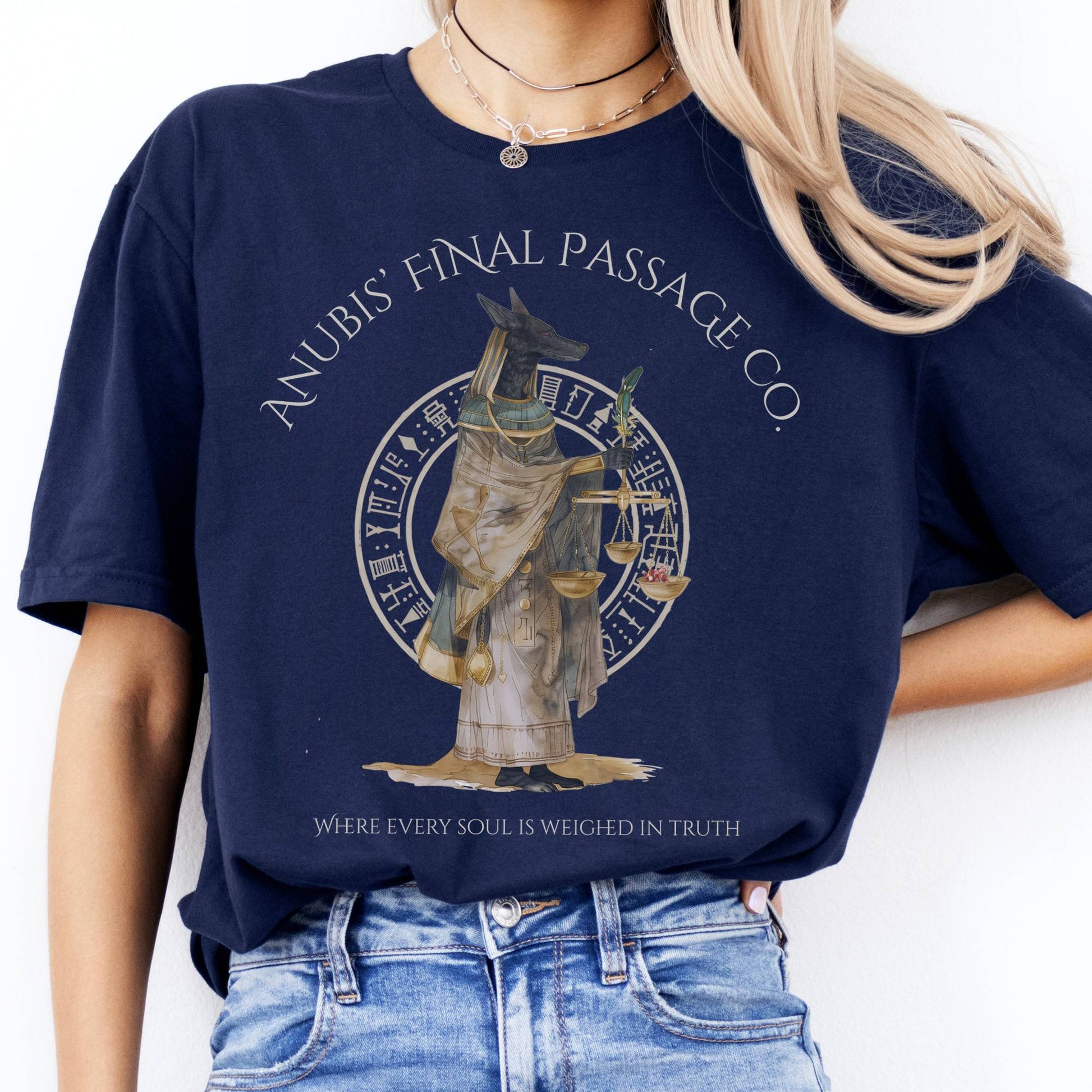 T-Shirts Anubis' Final Passage Co Egyptian Mythology T-Shirt The Mystic Eden