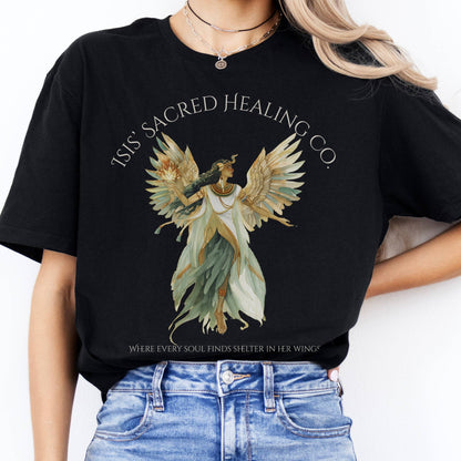 T-Shirt Isis' Sacred Healing Co Egyptian Mythology T-Shirt The Mystic Eden