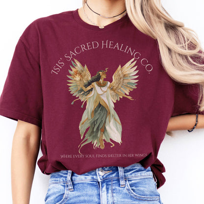 T-Shirt Isis' Sacred Healing Co Egyptian Mythology T-Shirt The Mystic Eden