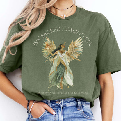 T-Shirt Isis' Sacred Healing Co Egyptian Mythology T-Shirt The Mystic Eden
