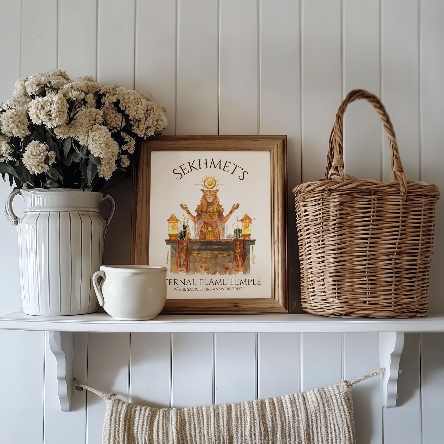 Sekhmet's Eternal Flame Temple Mystic Goddess Art Print