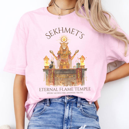 T-Shirts Sekhmet's Eternal Flame Temple Egyptian Mythology T-Shirt The Mystic Eden