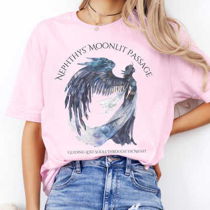T-Shirts Nephthys' Moonlit Passage Egyptian Mythology T-Shirt The Mystic Eden