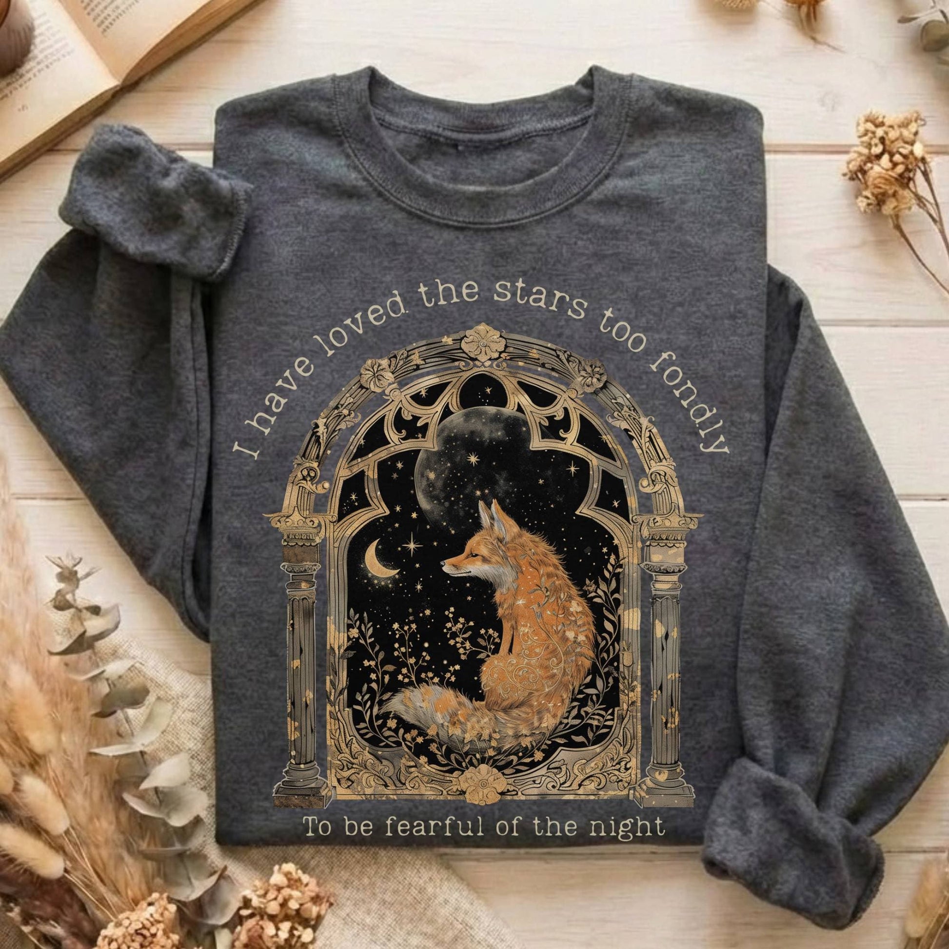 Sweatshirt Dark Heather / S I Have Loved the Stars Too Fondly Sarah Williams Poetry Sweatshirt The Mystic Eden