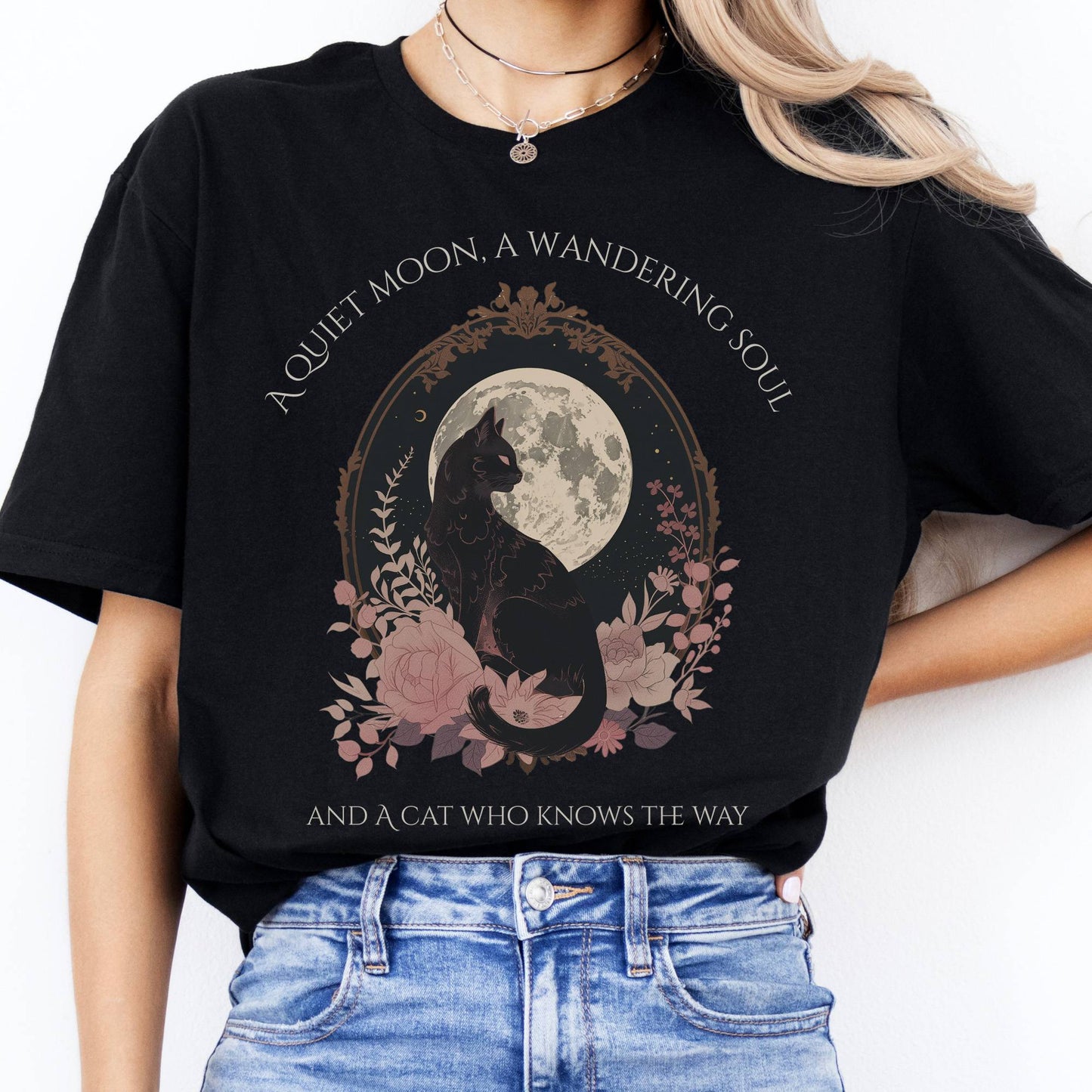 T-Shirt The Cat Who Knows The Way Poetry T-Shirt The Mystic Eden