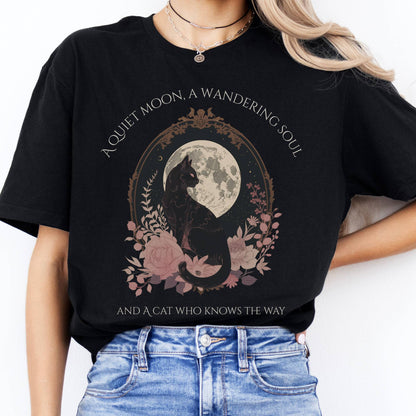 T-Shirt The Cat Who Knows The Way Poetry T-Shirt The Mystic Eden