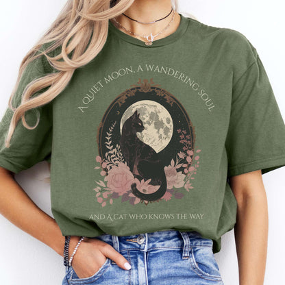 T-Shirt The Cat Who Knows The Way Poetry T-Shirt The Mystic Eden