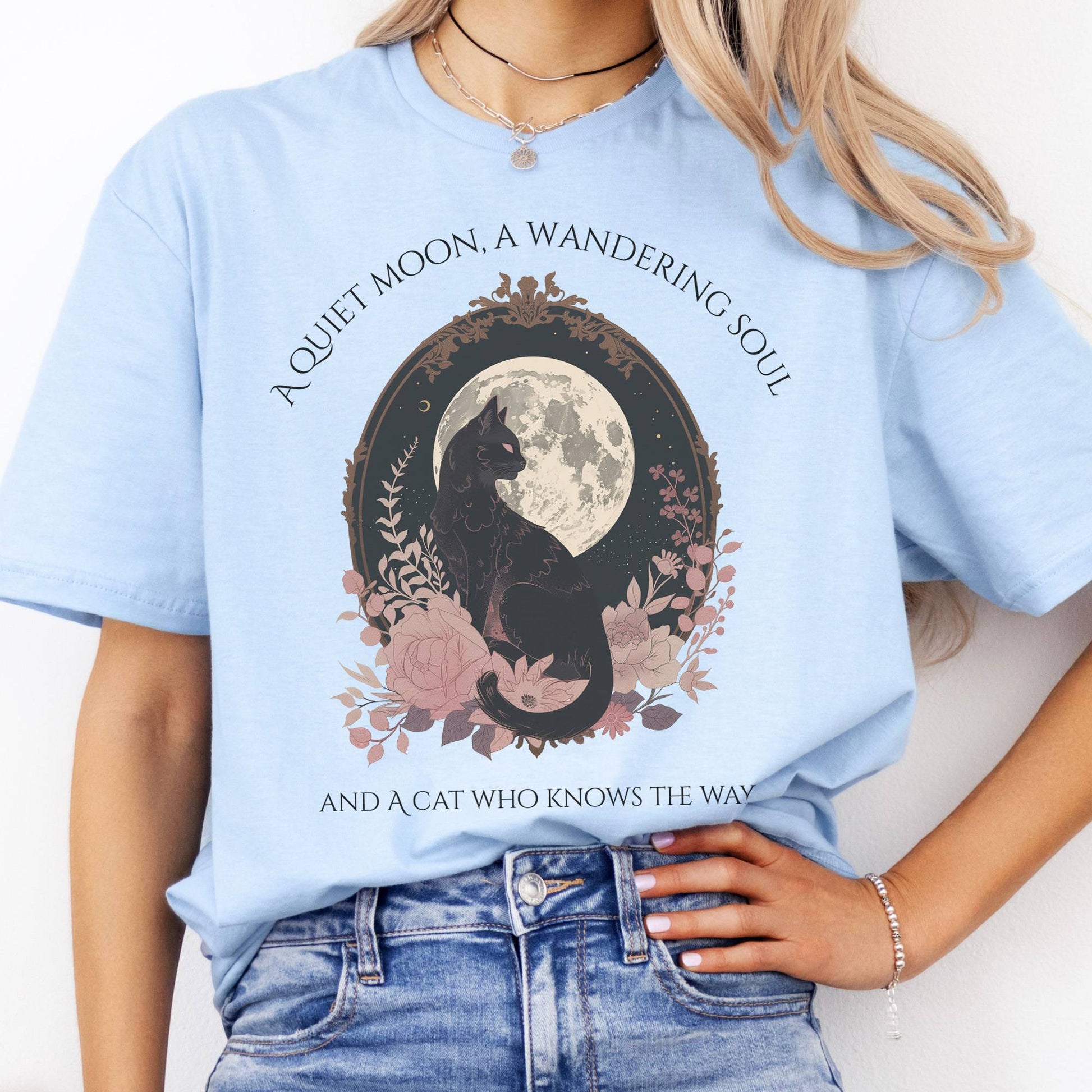 T-Shirt The Cat Who Knows The Way Poetry T-Shirt The Mystic Eden