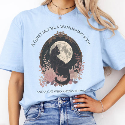 T-Shirt The Cat Who Knows The Way Poetry T-Shirt The Mystic Eden