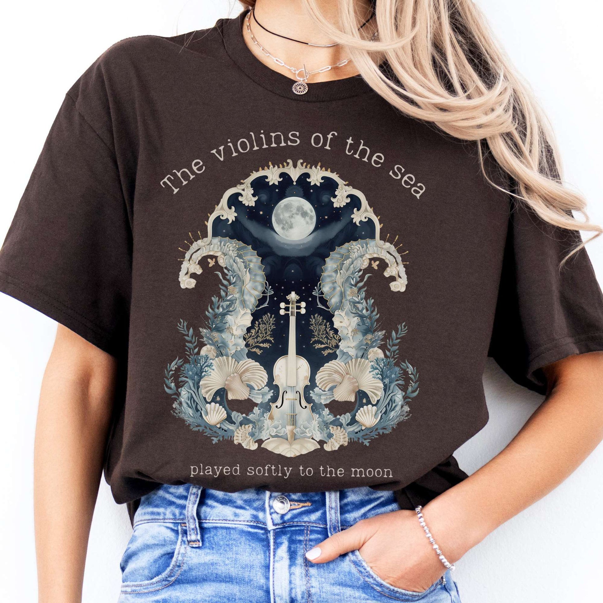 T-Shirts The Violins of the Sea Played Softly to the Moon T-Shirt The Mystic Eden