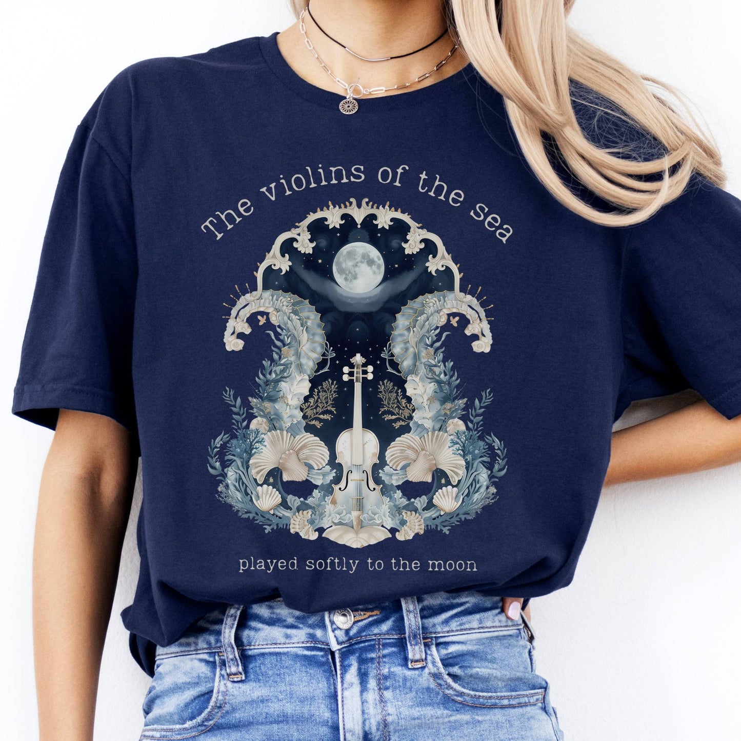 T-Shirts The Violins of the Sea Played Softly to the Moon T-Shirt The Mystic Eden
