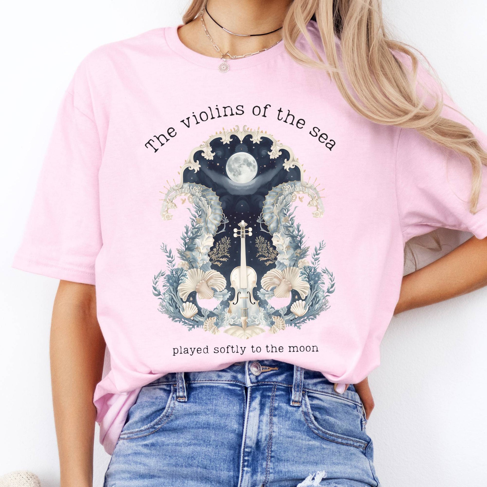 T-Shirts The Violins of the Sea Played Softly to the Moon T-Shirt The Mystic Eden