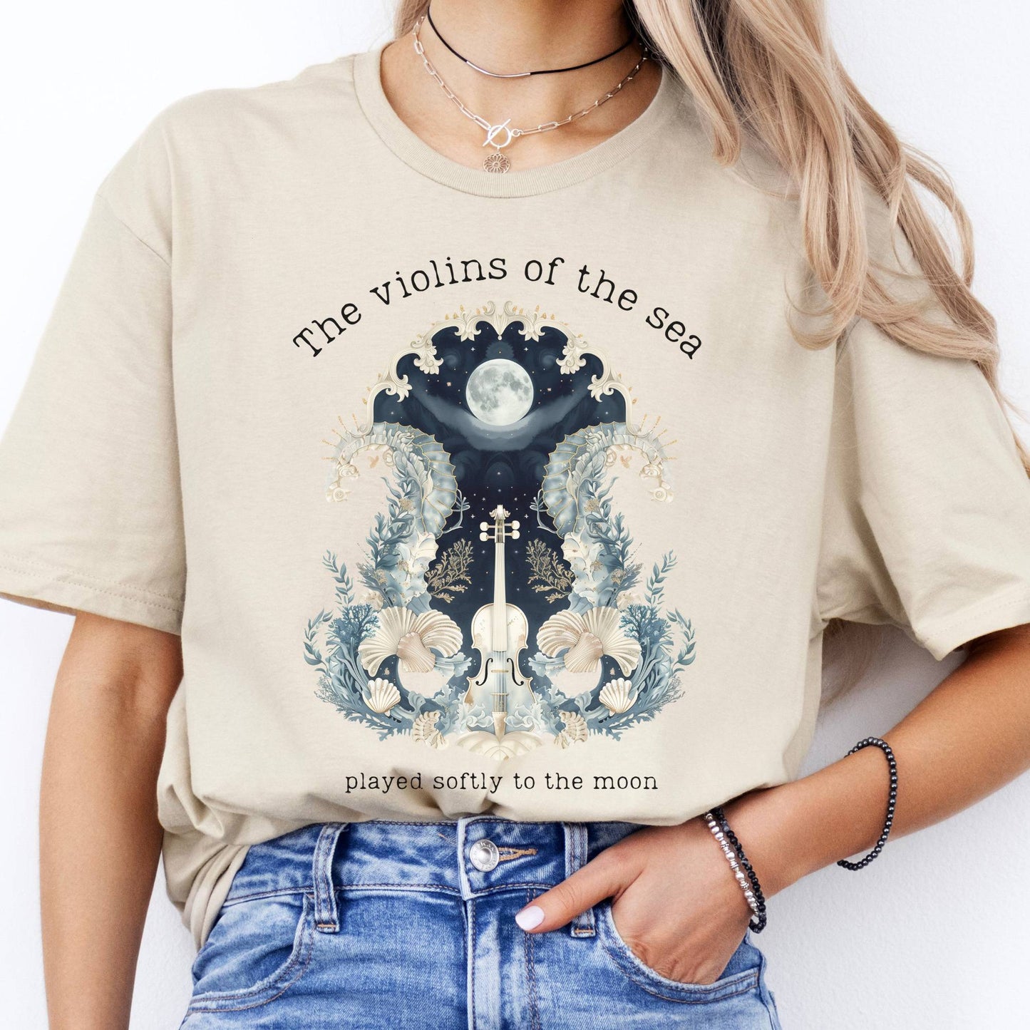 T-Shirts The Violins of the Sea Played Softly to the Moon T-Shirt The Mystic Eden