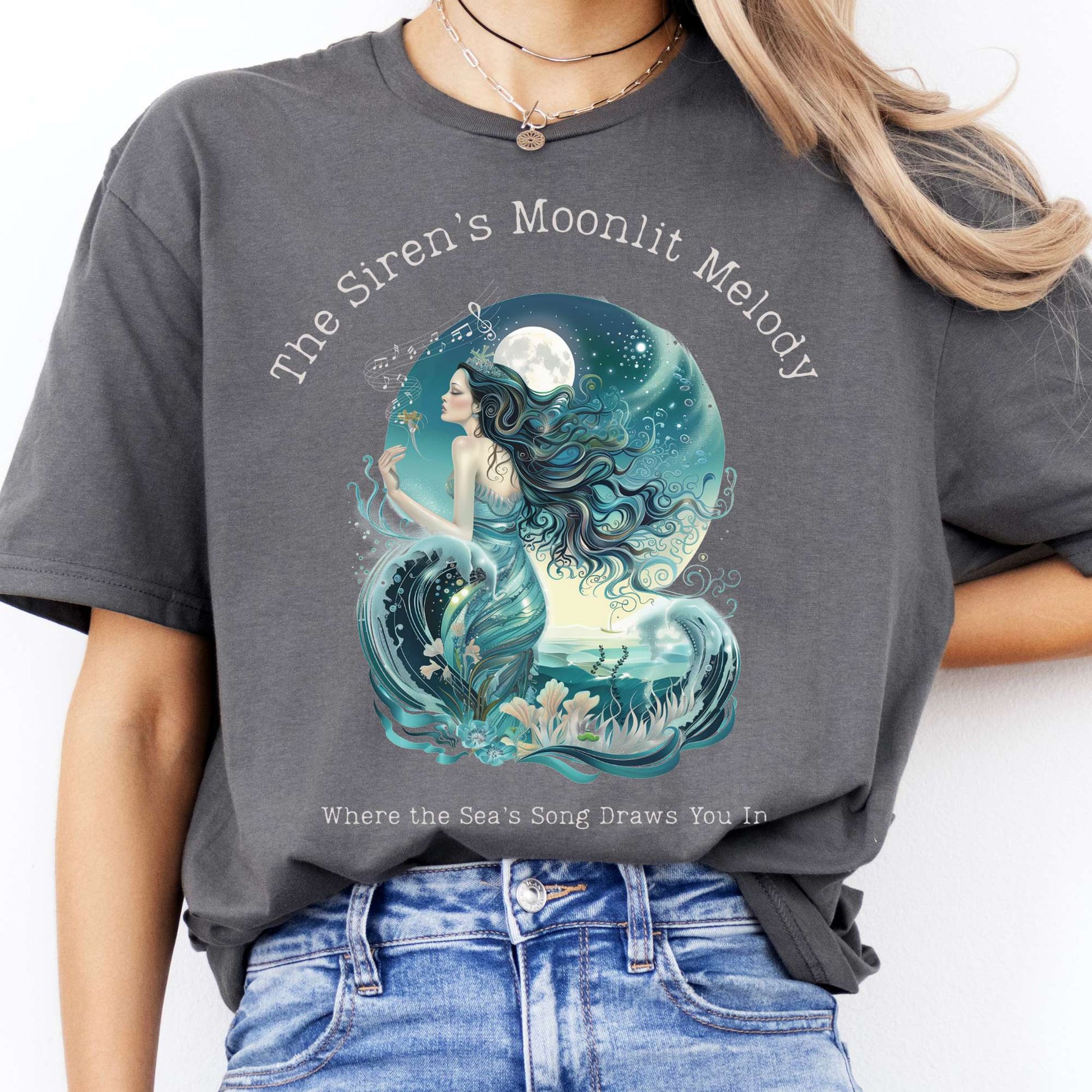 T-Shirt The Siren's Moonlit Melody Mythology T-Shirt The Mystic Eden