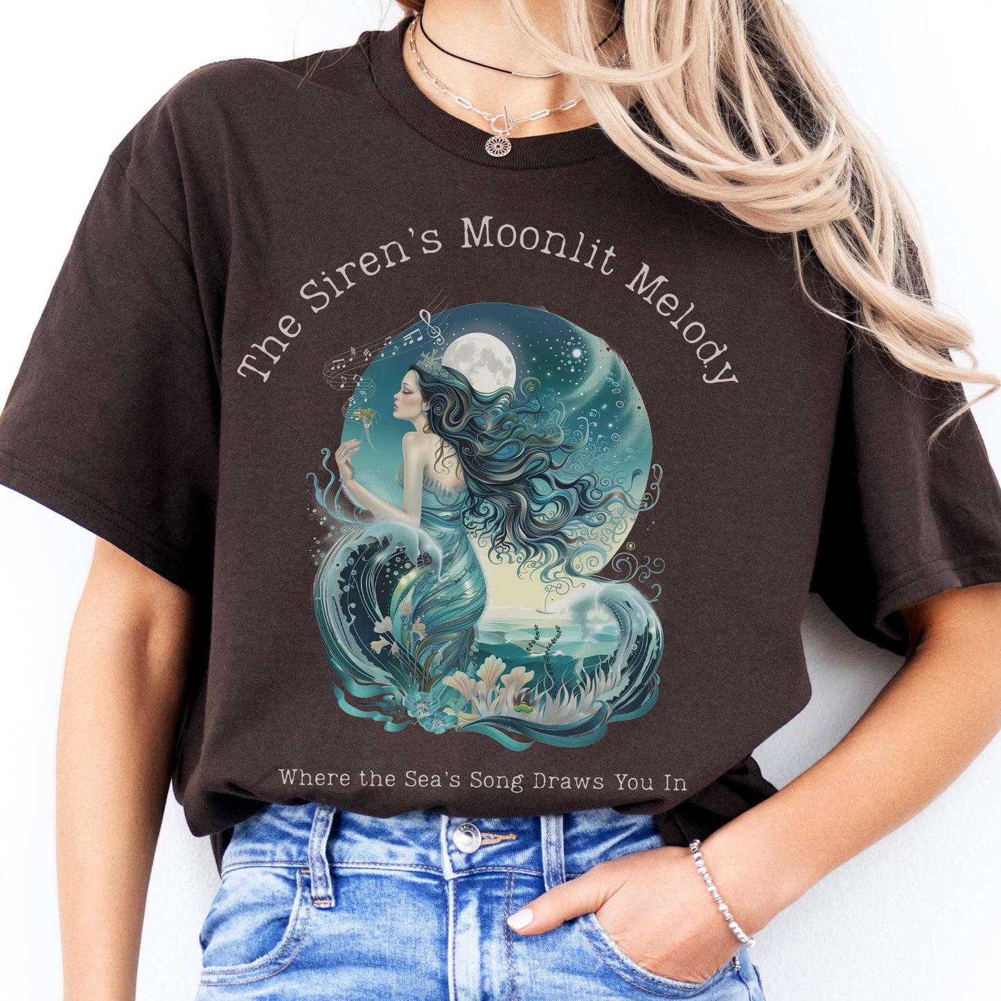 T-Shirt The Siren's Moonlit Melody Mythology T-Shirt The Mystic Eden