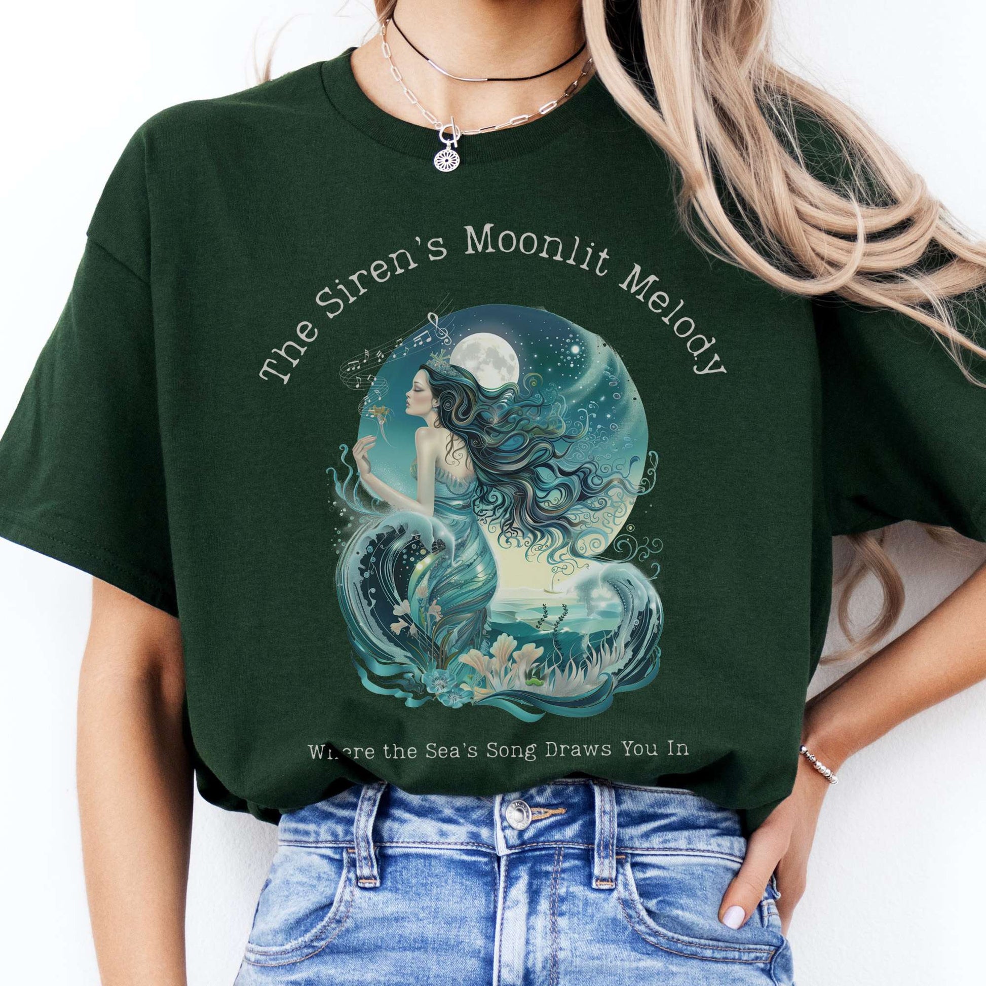 T-Shirt The Siren's Moonlit Melody Mythology T-Shirt The Mystic Eden