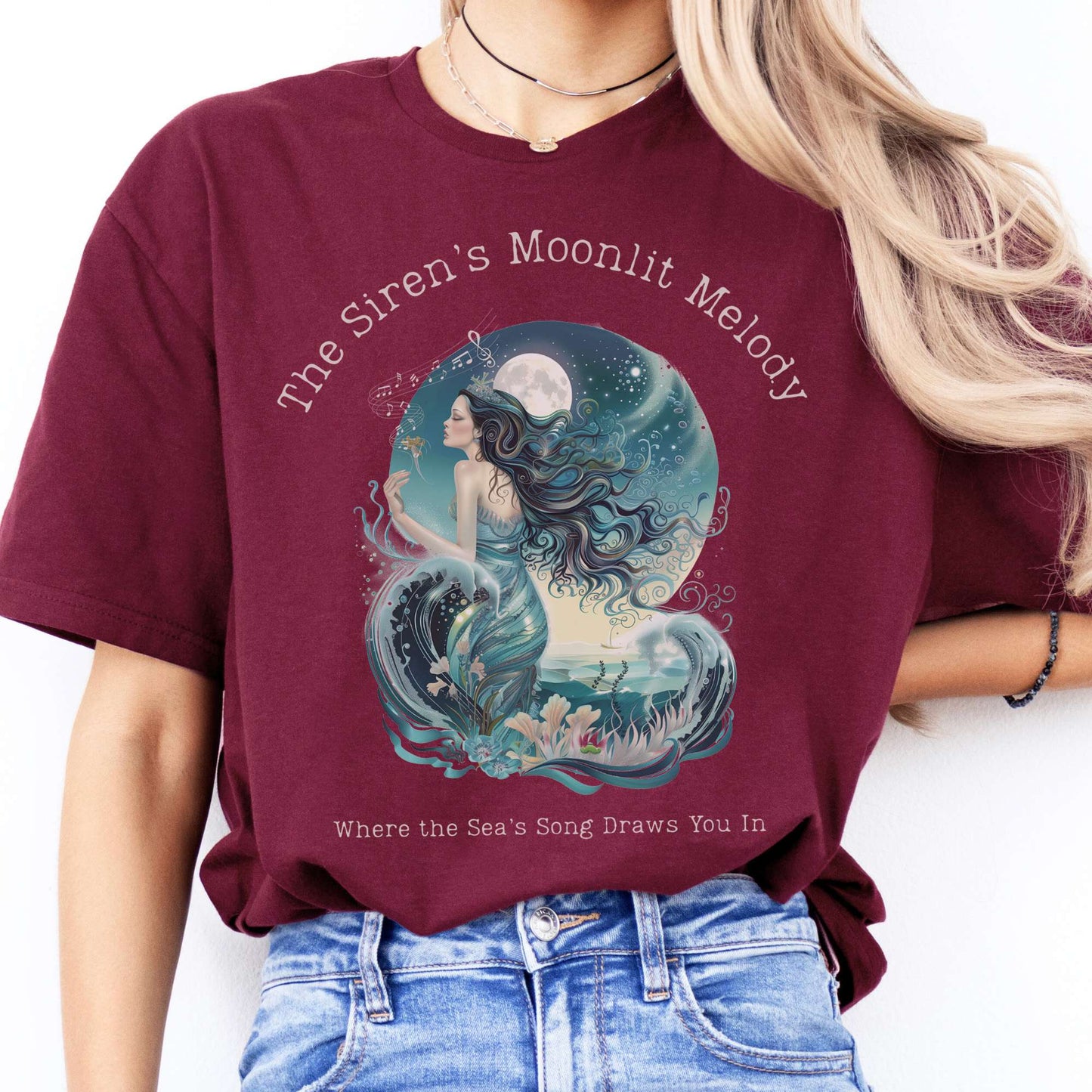 T-Shirt The Siren's Moonlit Melody Mythology T-Shirt The Mystic Eden