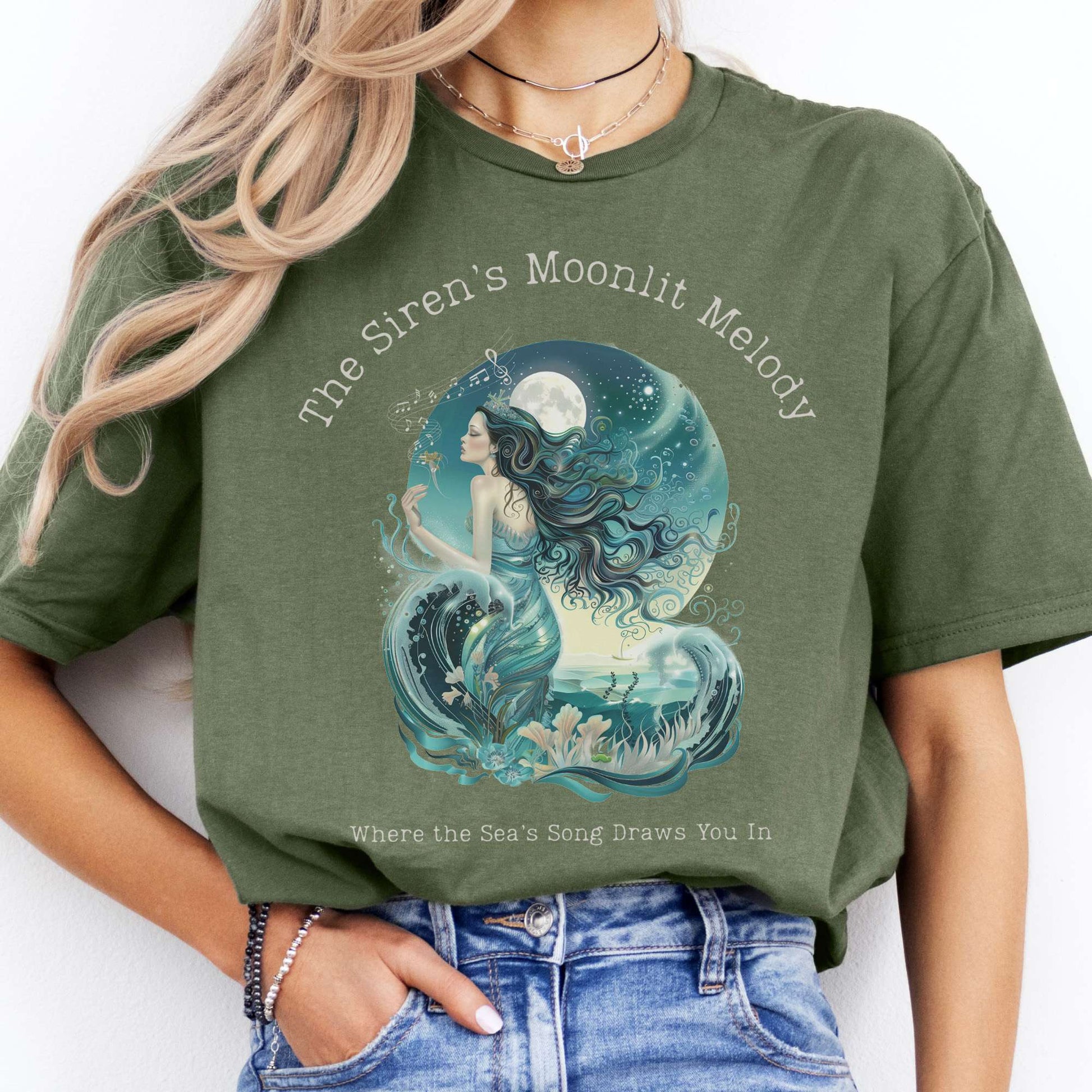 T-Shirt The Siren's Moonlit Melody Mythology T-Shirt The Mystic Eden