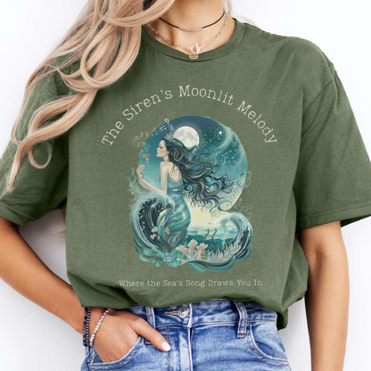 T-Shirt The Siren's Moonlit Melody Mythology T-Shirt The Mystic Eden