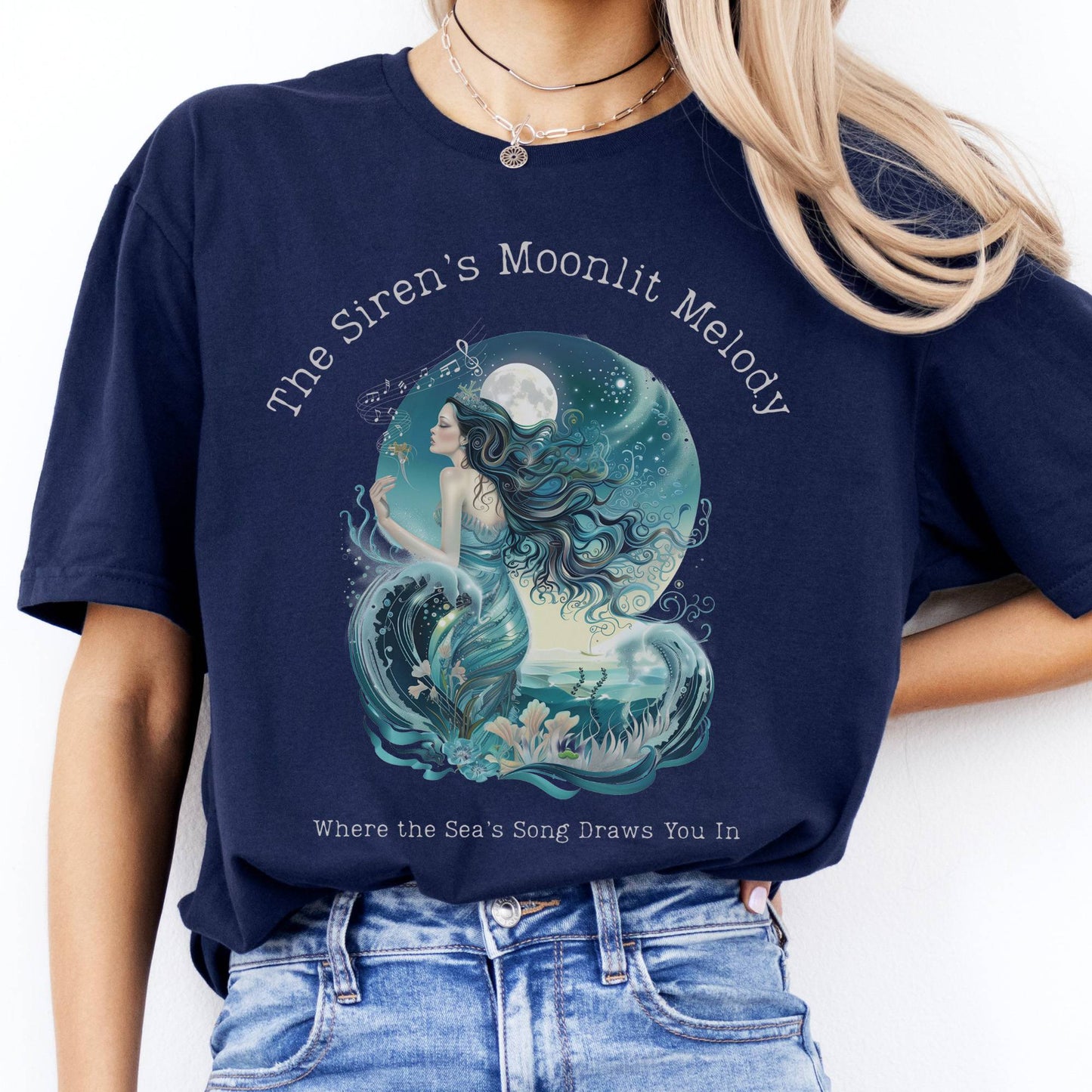 T-Shirt The Siren's Moonlit Melody Mythology T-Shirt The Mystic Eden