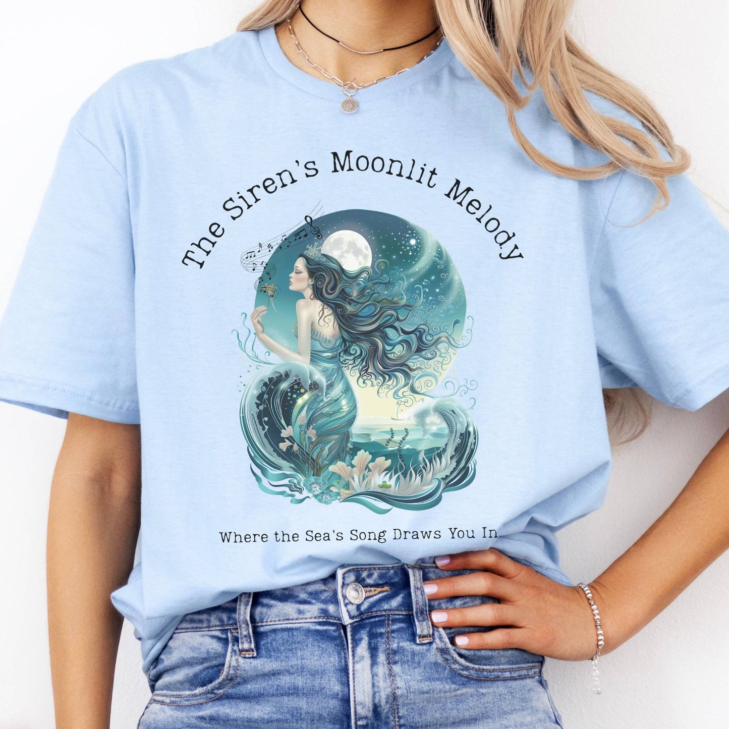 T-Shirt The Siren's Moonlit Melody Mythology T-Shirt The Mystic Eden