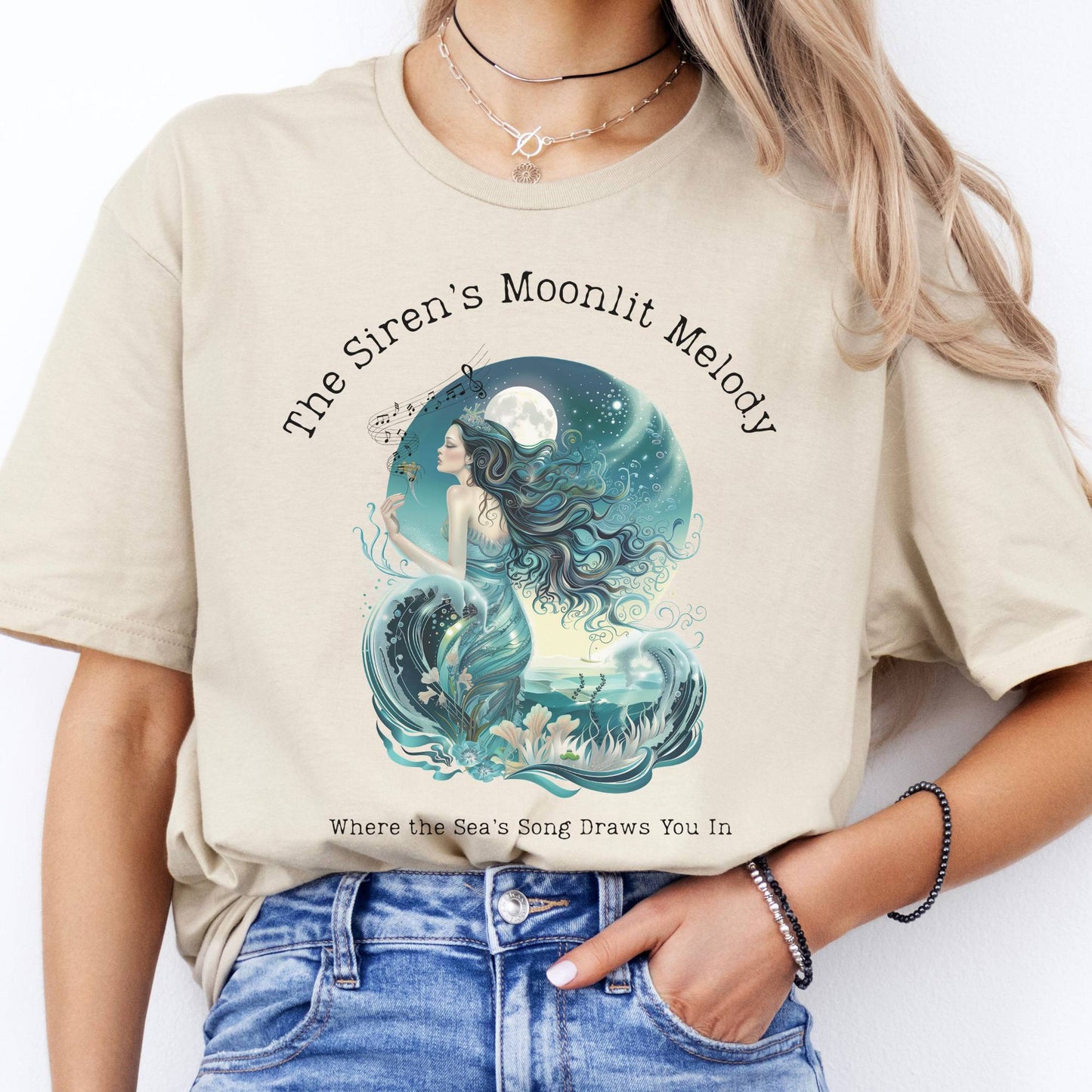 T-Shirt The Siren's Moonlit Melody Mythology T-Shirt The Mystic Eden