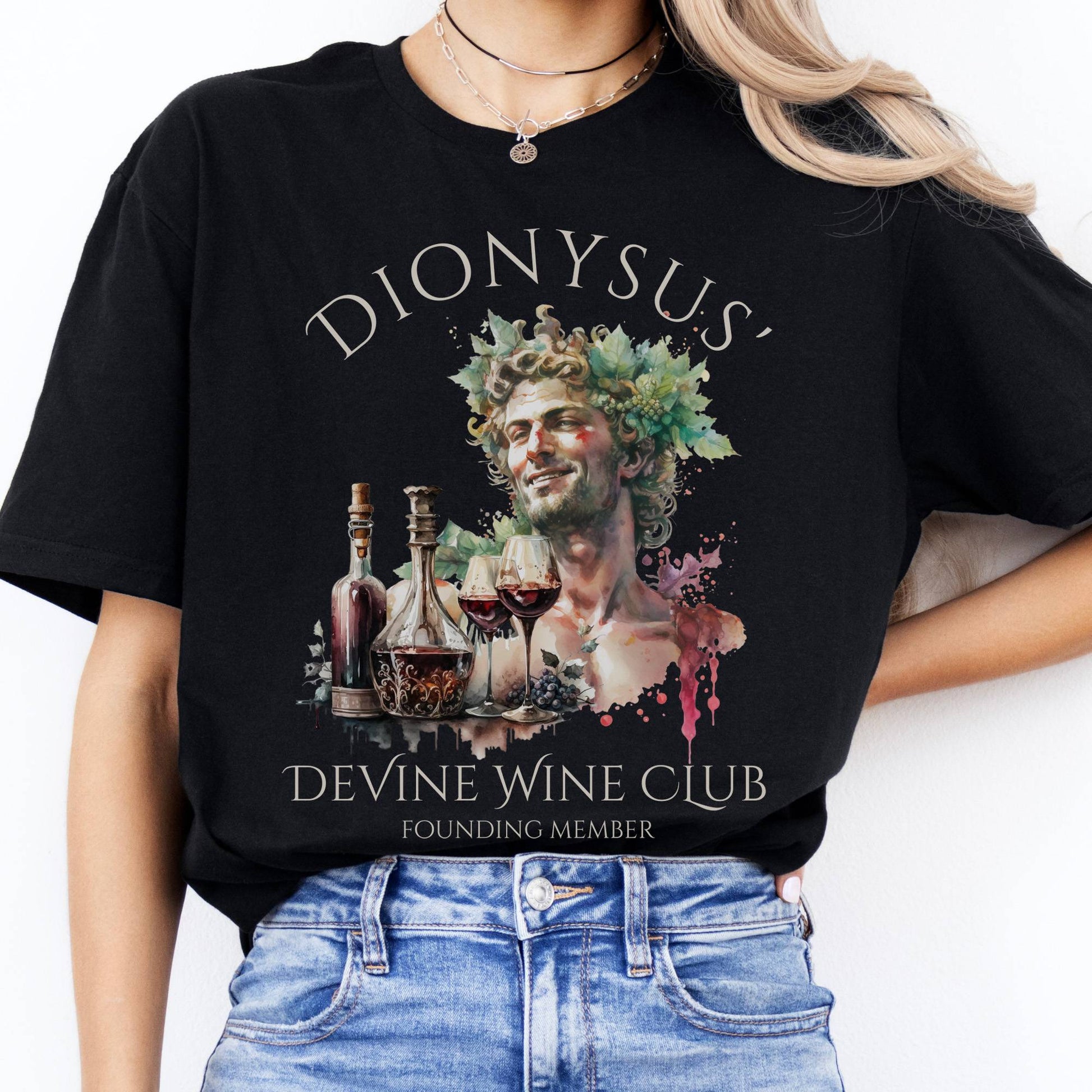 T-Shirt Dionysus Devine Wine Club Mythology T-Shirt The Mystic Eden