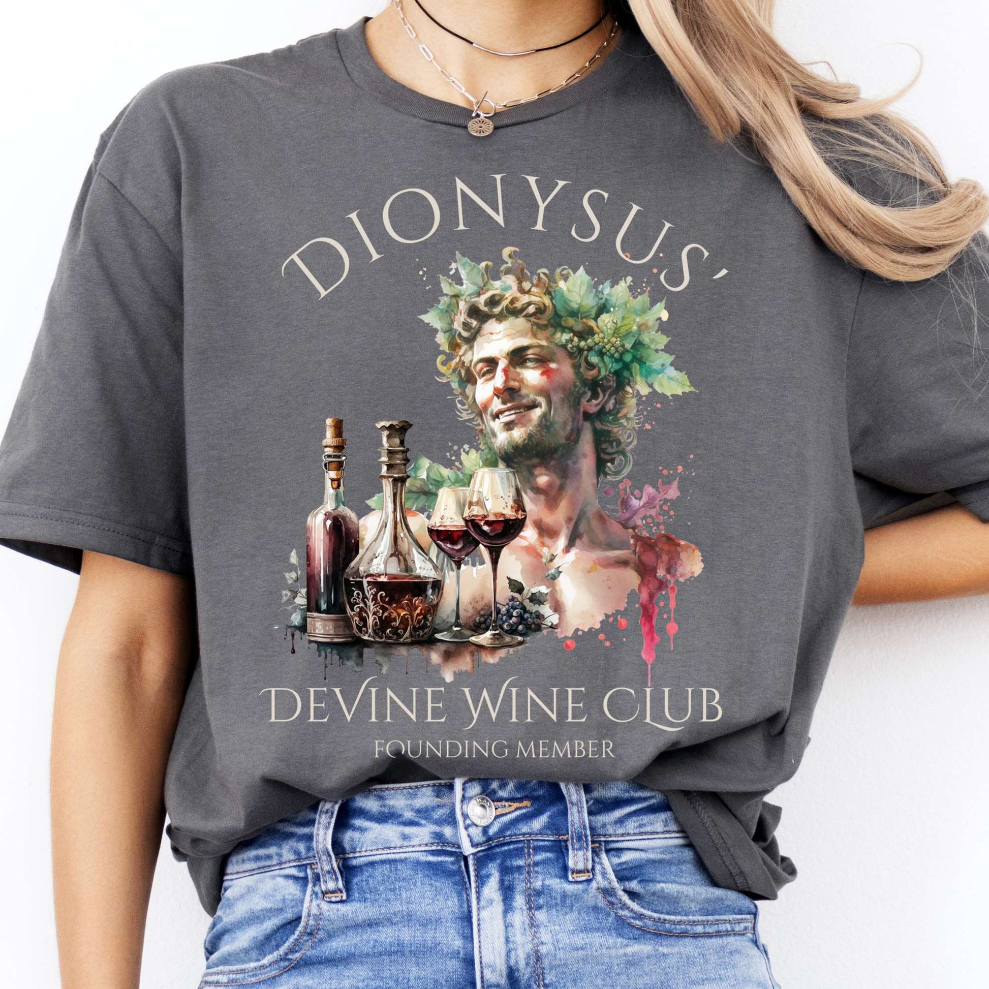T-Shirt Dionysus Devine Wine Club Mythology T-Shirt The Mystic Eden