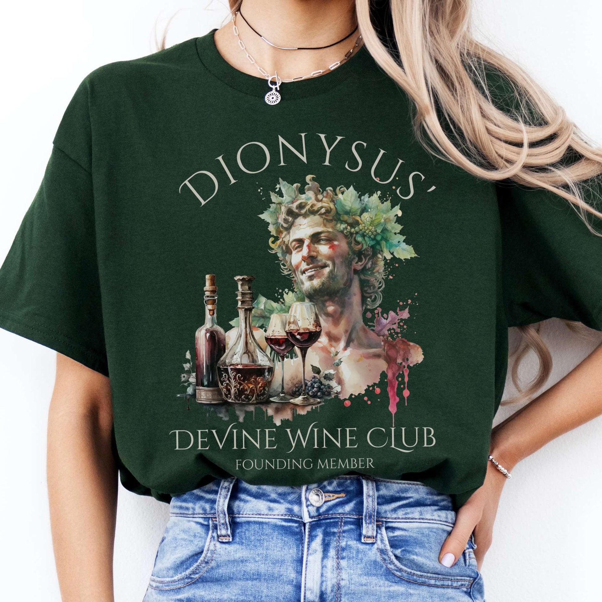 T-Shirt Dionysus Devine Wine Club Mythology T-Shirt The Mystic Eden