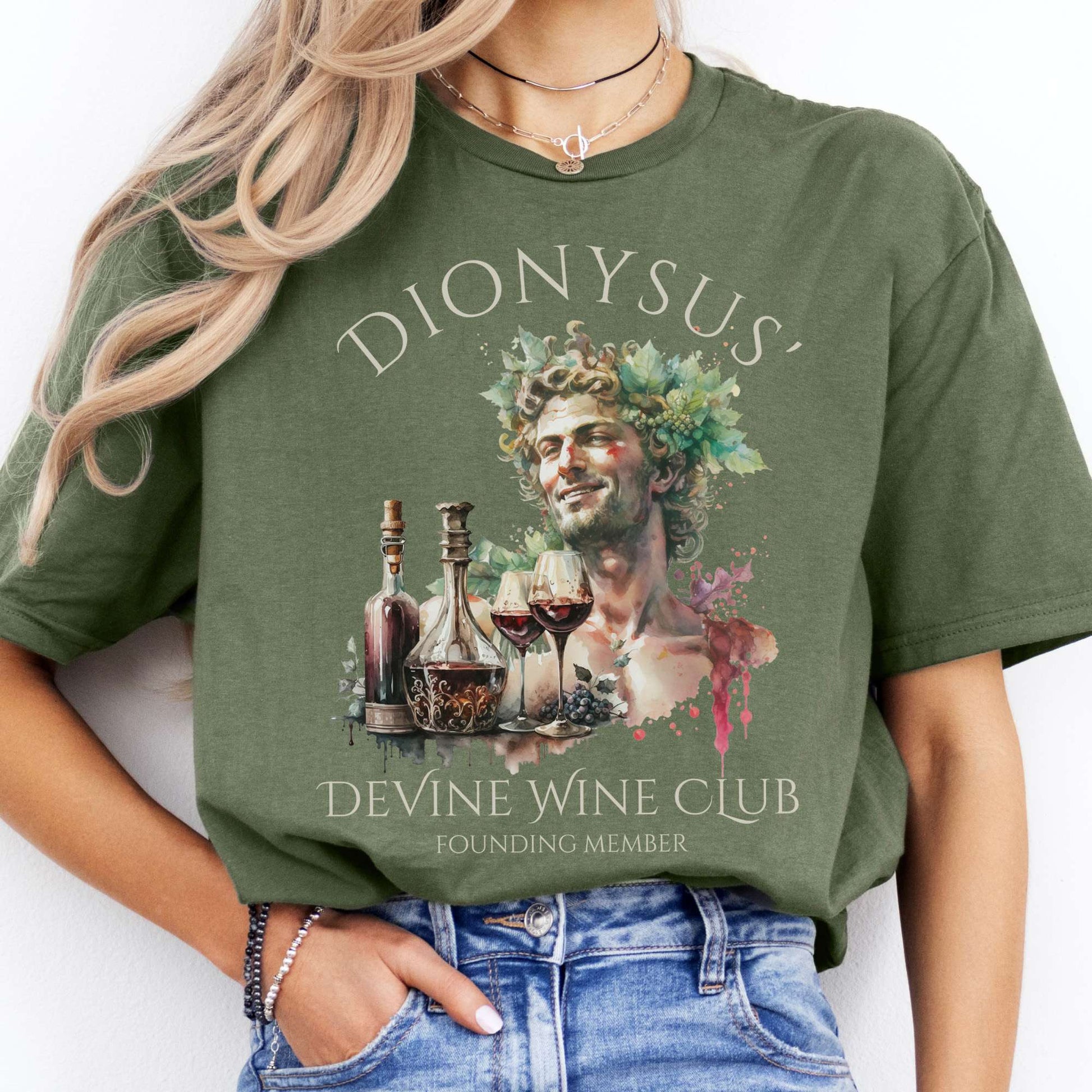 T-Shirt Dionysus Devine Wine Club Mythology T-Shirt The Mystic Eden