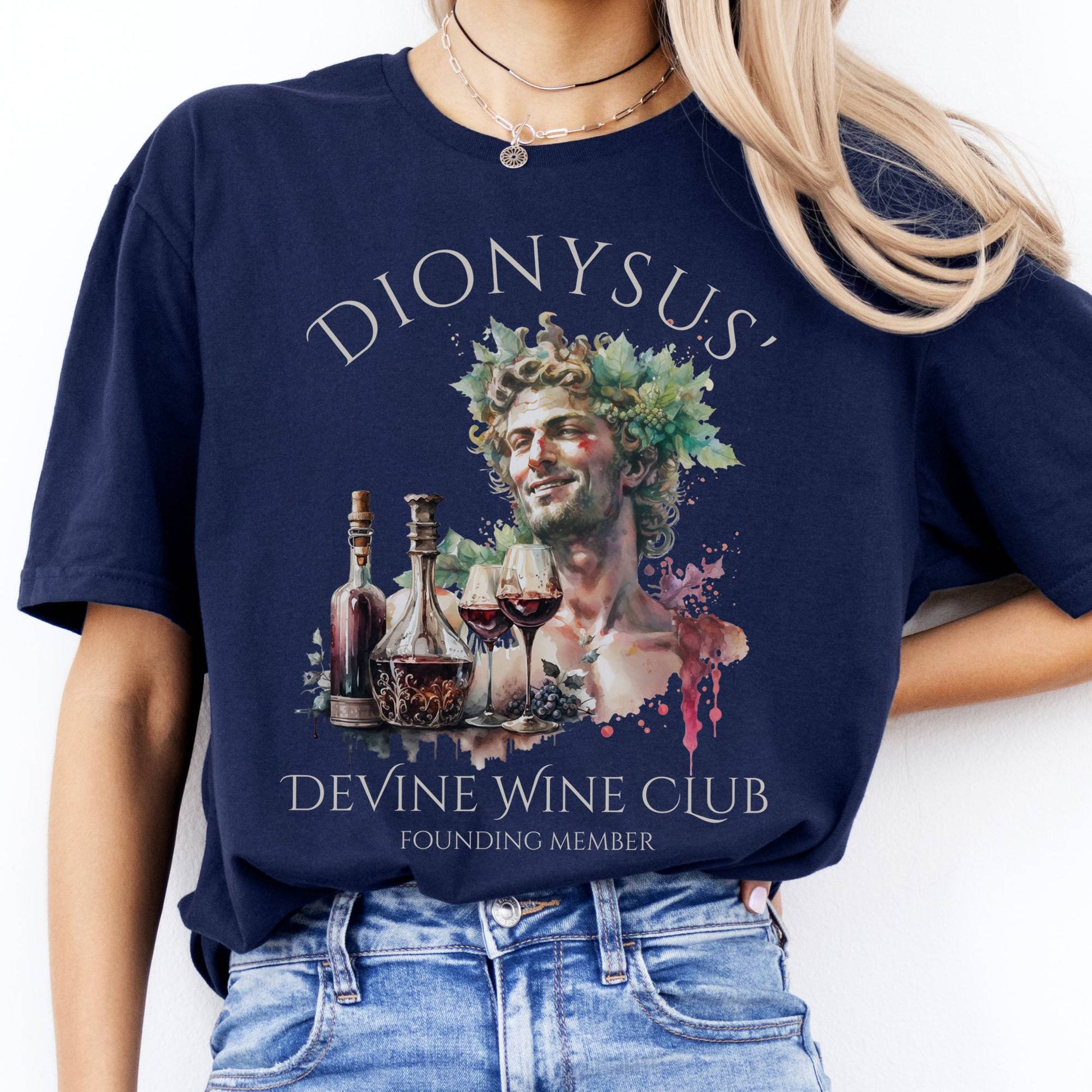 T-Shirt Dionysus Devine Wine Club Mythology T-Shirt The Mystic Eden