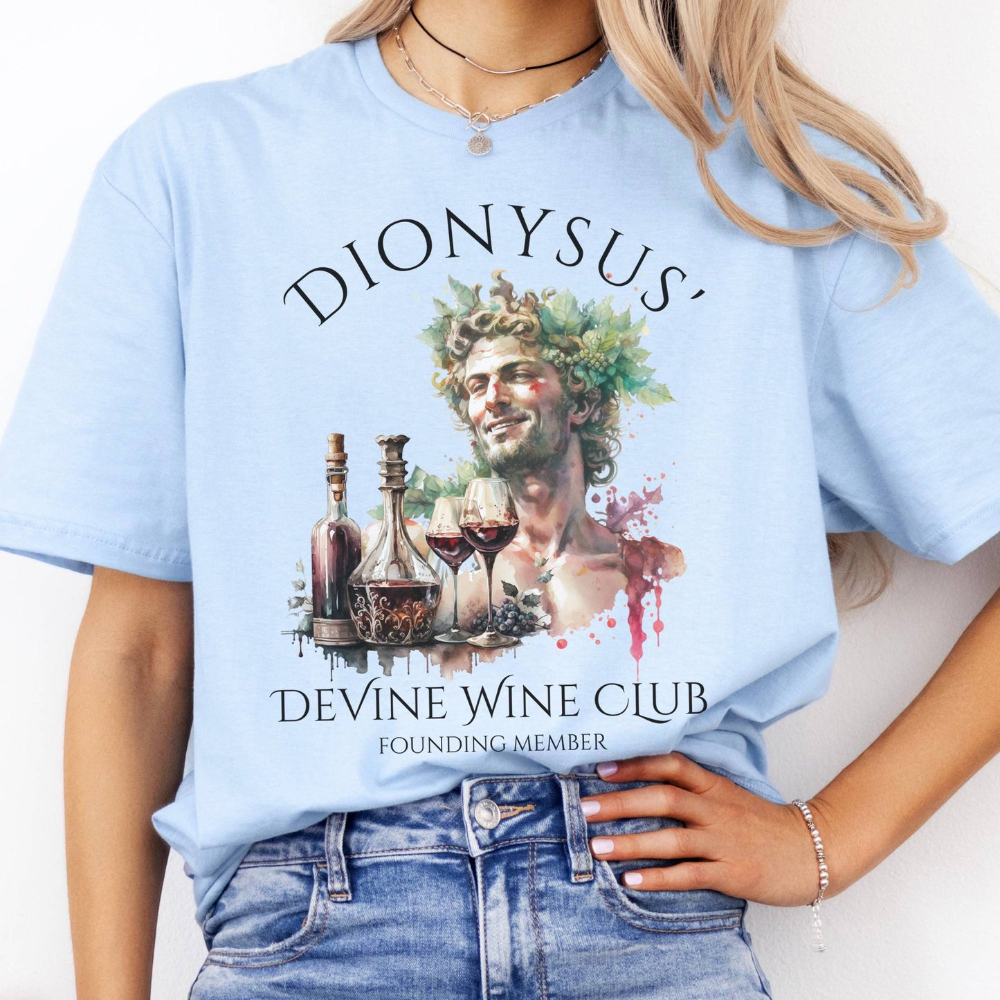 T-Shirt Dionysus Devine Wine Club Mythology T-Shirt The Mystic Eden